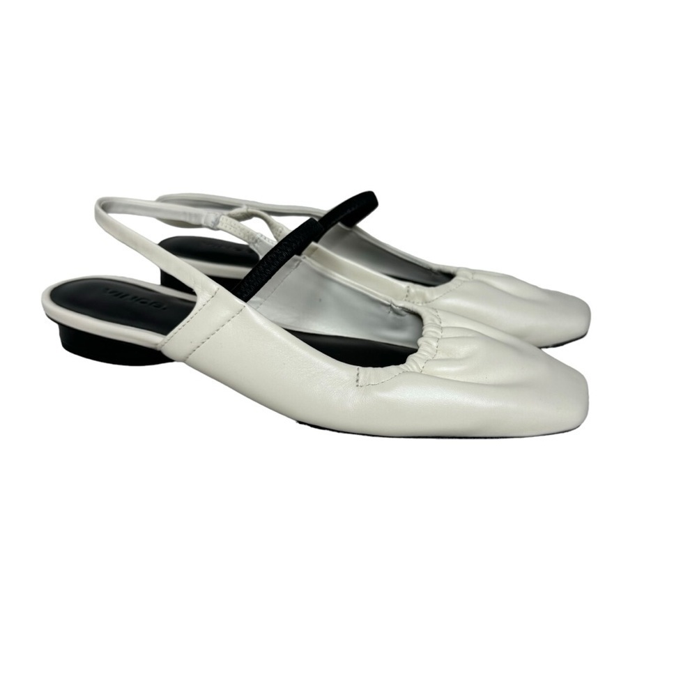 Vince Venice Leather‎ Slingback Flat Milk Black 6